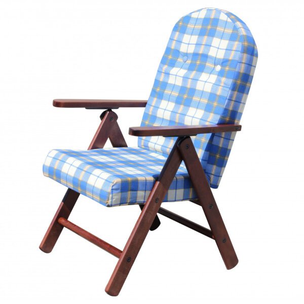 Poltrona Sdraio 4 posizioni con cuscino in Cotone,Legno cm 61x75x110 – BURT