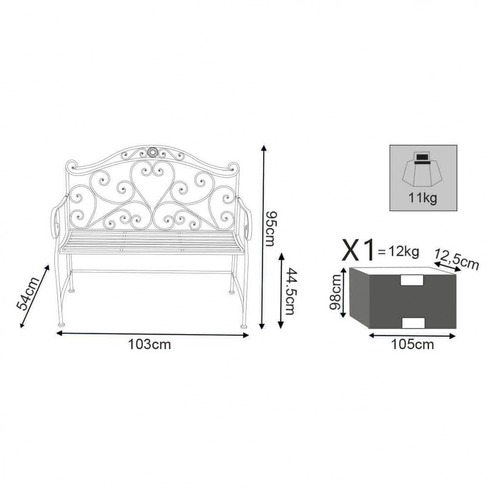 Panca Pieghevole in Acciaio cm 103x54x95 – HOWARD