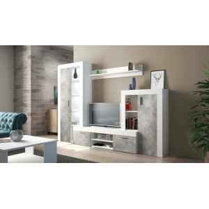 Parete Attrezzata per Soggiorno in Truciolare cm 259x40x180 – ALTON