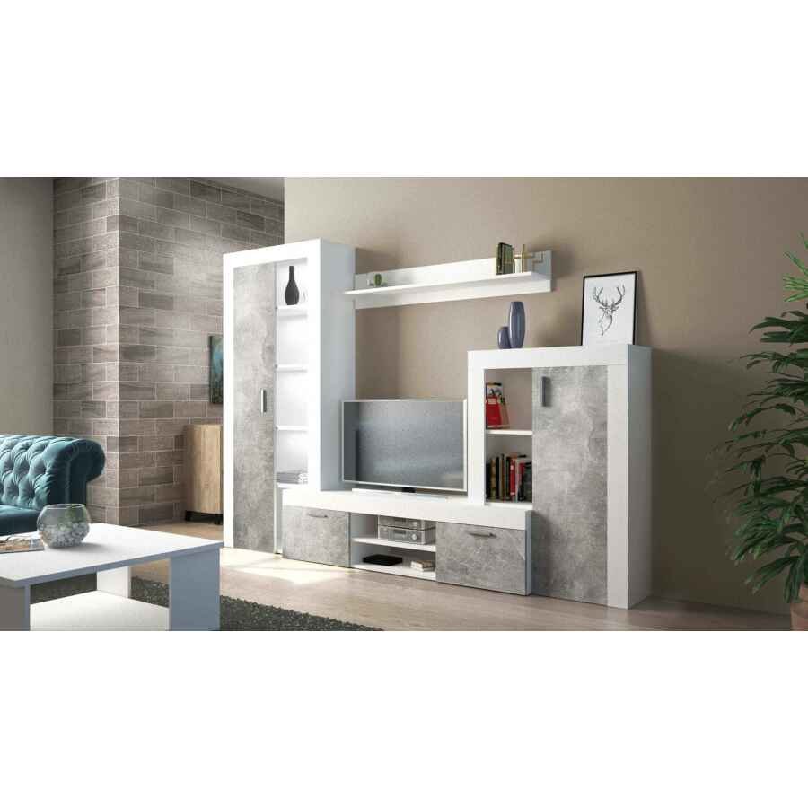 Parete Attrezzata per Soggiorno in Truciolare cm 259x40x180 – ALTON