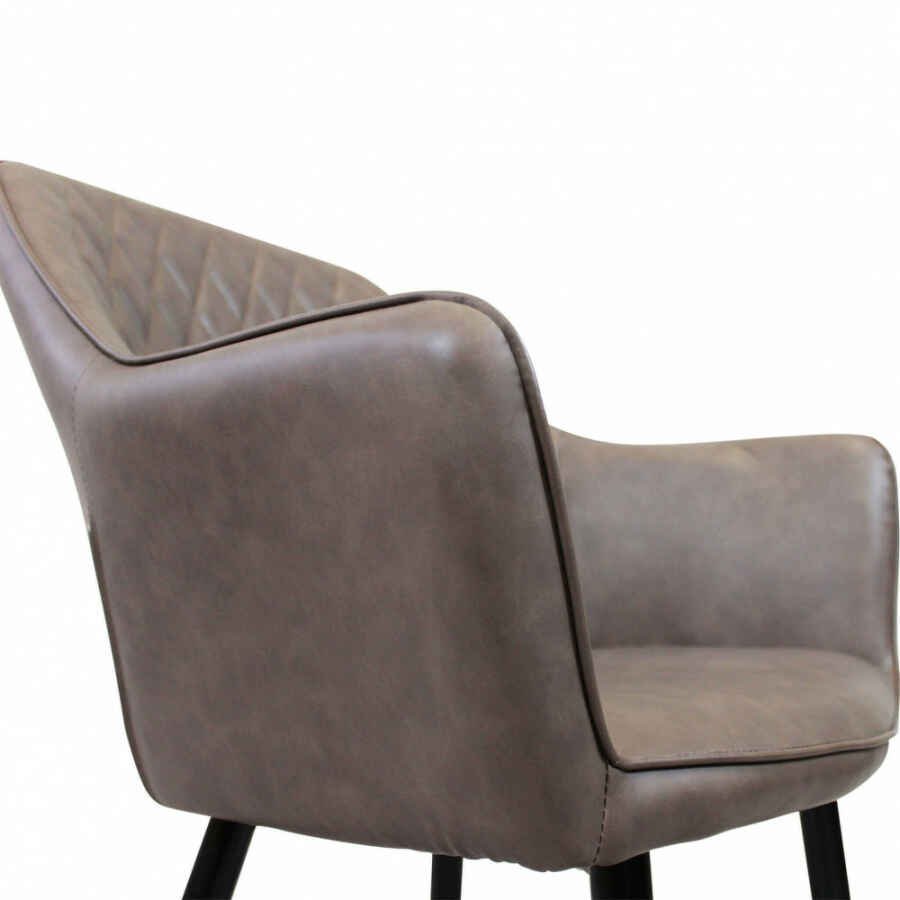 Poltrona per Sala da Pranzo in Ecopelle,Metallo cm 48x62x83 – ROBIN