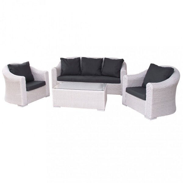 Salotto da Giardino con cuscini 4 posti in Wicker,Alluminio – GOODWIN