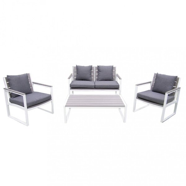 Salotto da Giardino 4 posti con cuscini in Alluminio,Polywood – ANTHONY