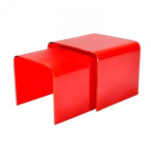 Tavolini in vetro in Vetro cm 56x50x45 – NEIL
