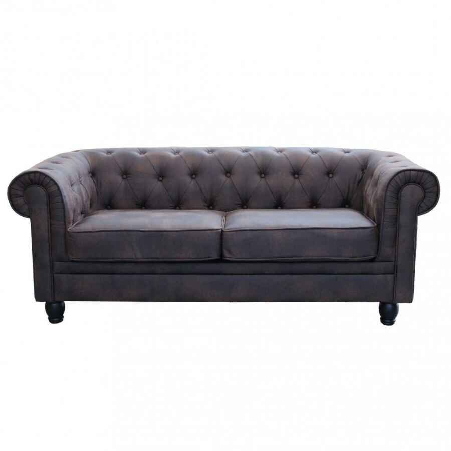 Divano vintage in ecopelle 3 posti in Ecopelle cm 197x74x82 – CHESTERFIELD