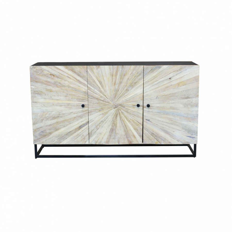 Madia 3 ante per soggiorno Industrial in Legno,Metallo cm 150x45x80 – GOMER