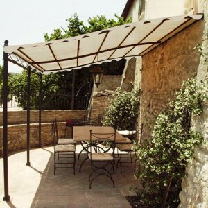Pergola da Giardino addossata 3×4 in acciaio,poliestere – MERLIN
