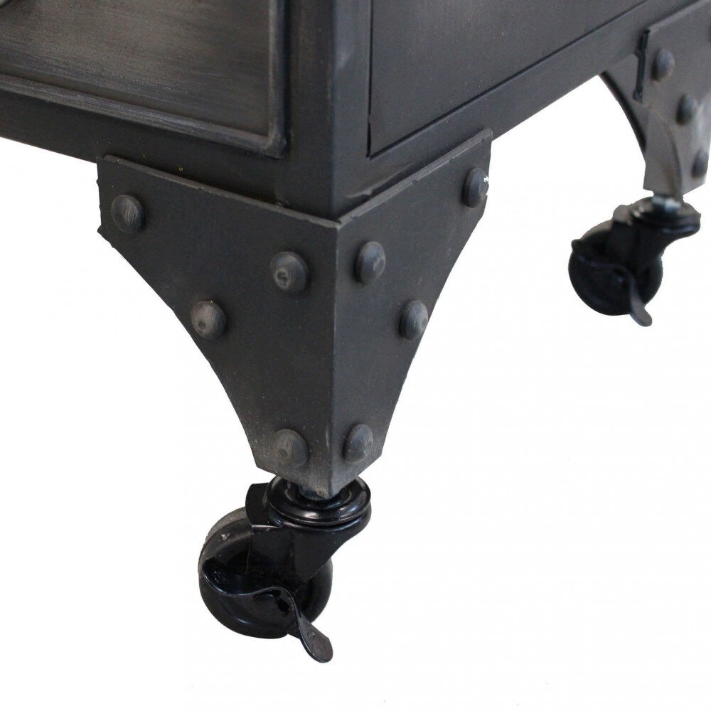 Madia per soggiorno Industrial in Acciaio cm 132,5×37,5×82 – HIRAM