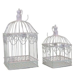 Set di 2 gabbie rettangolari in Acciaio cm 18,5x19x42 – HUBERT