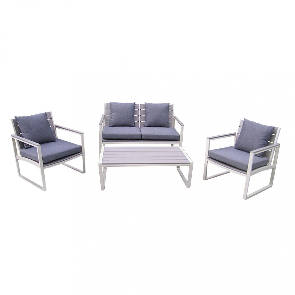 Salotto da Giardino 4 posti con cuscini in Alluminio,Polywood – ANTHONY