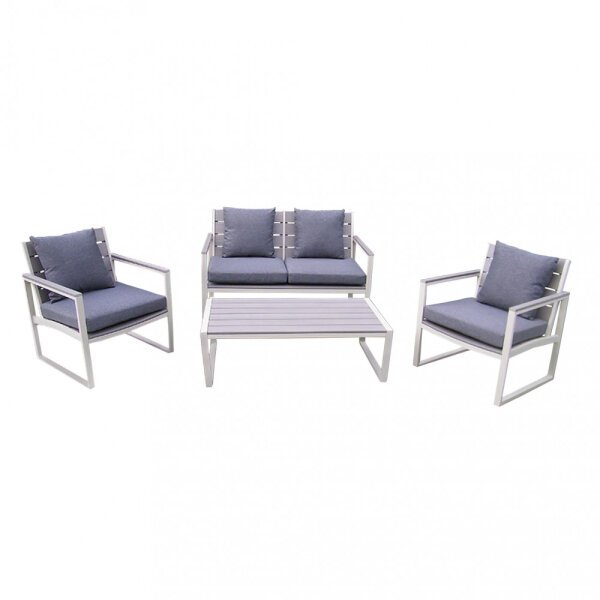 Salotto da Giardino 4 posti con cuscini in Alluminio,Polywood – ANTHONY