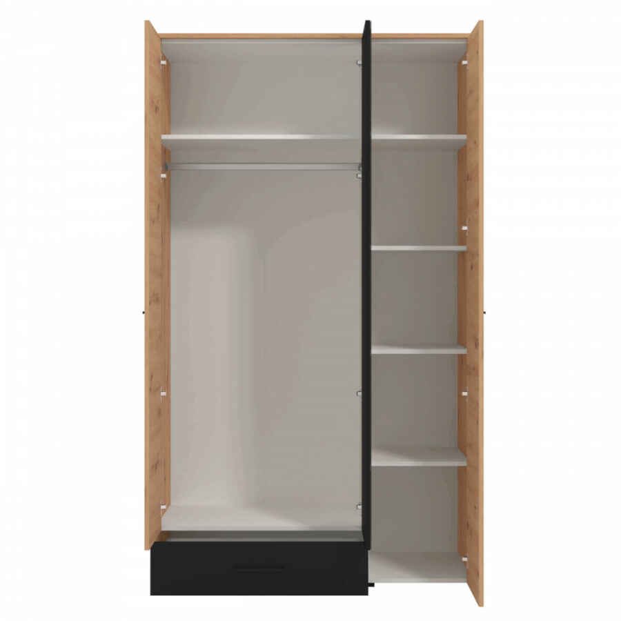 armadio tre ante moderno minimal in legno cm 119 x 53 x 203,7 h – CAD