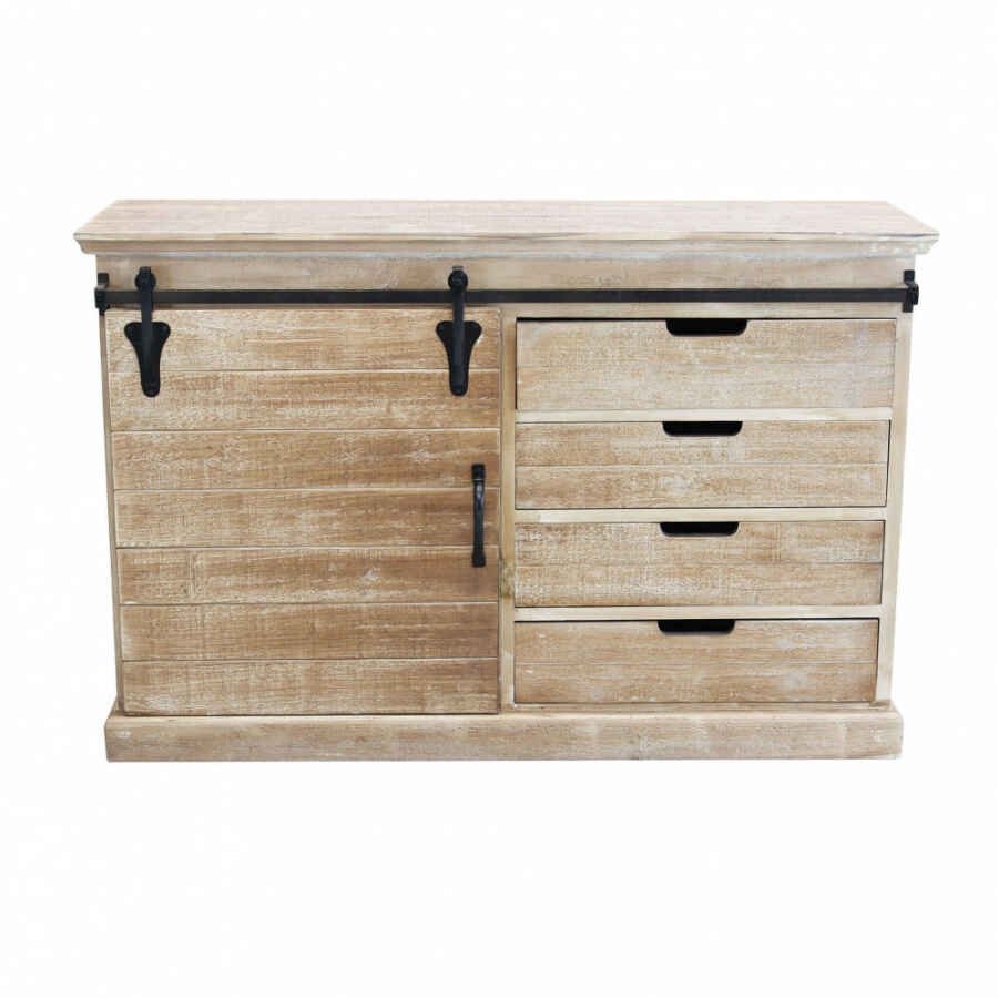 Madia per soggiorno Industrial in Legno,Metallo cm 124x43x81,5 – JIM