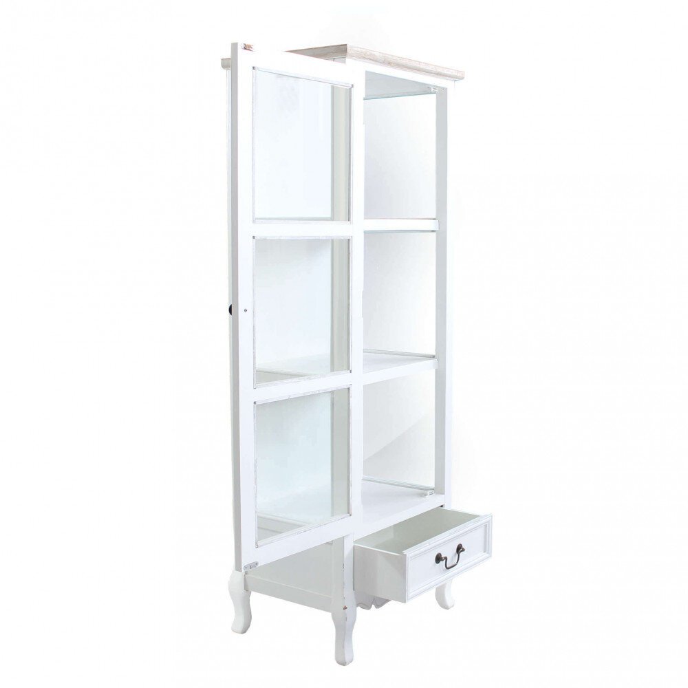 Credenza con vetrina shabby chic in Legno,Vetro cm 50x37x141 – ROB