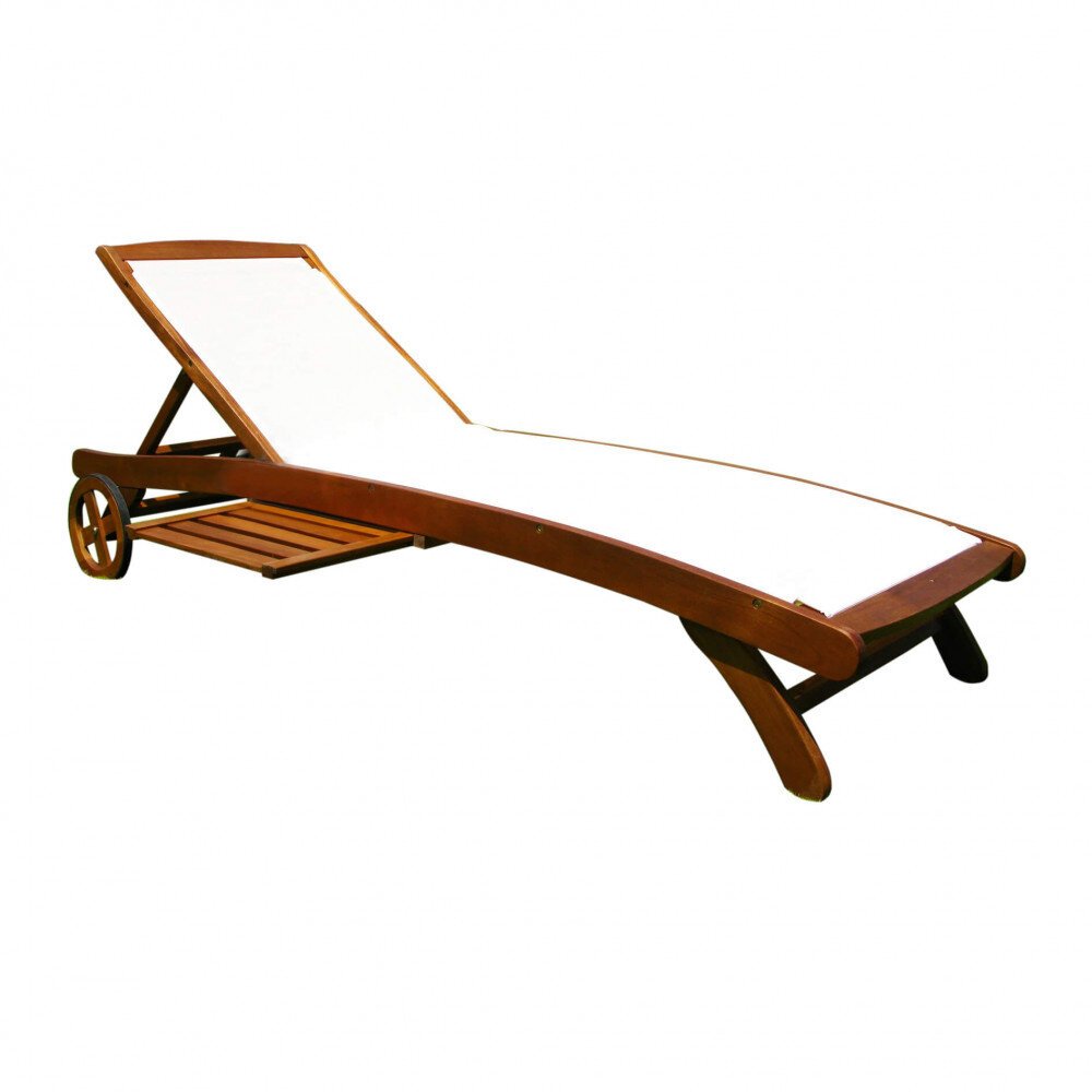 Lettino prendisole Legno con ruote in Legno,Textilene,Acacia cm 196x63x38 – MYRON