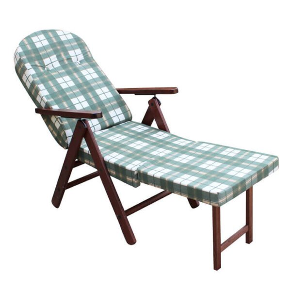 Poltrona Sdraio 4 posizioni con cuscino in Cotone,Legno cm 84x75x110 – PERCY