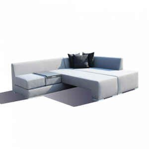 Divano da Giardino angolare con tavolino in Alluminio,Poliestere cm 150x78x69 – FORD
