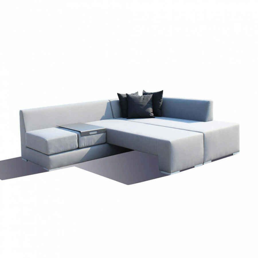 Divano da Giardino angolare con tavolino in Alluminio,Poliestere cm 150x78x69 – FORD