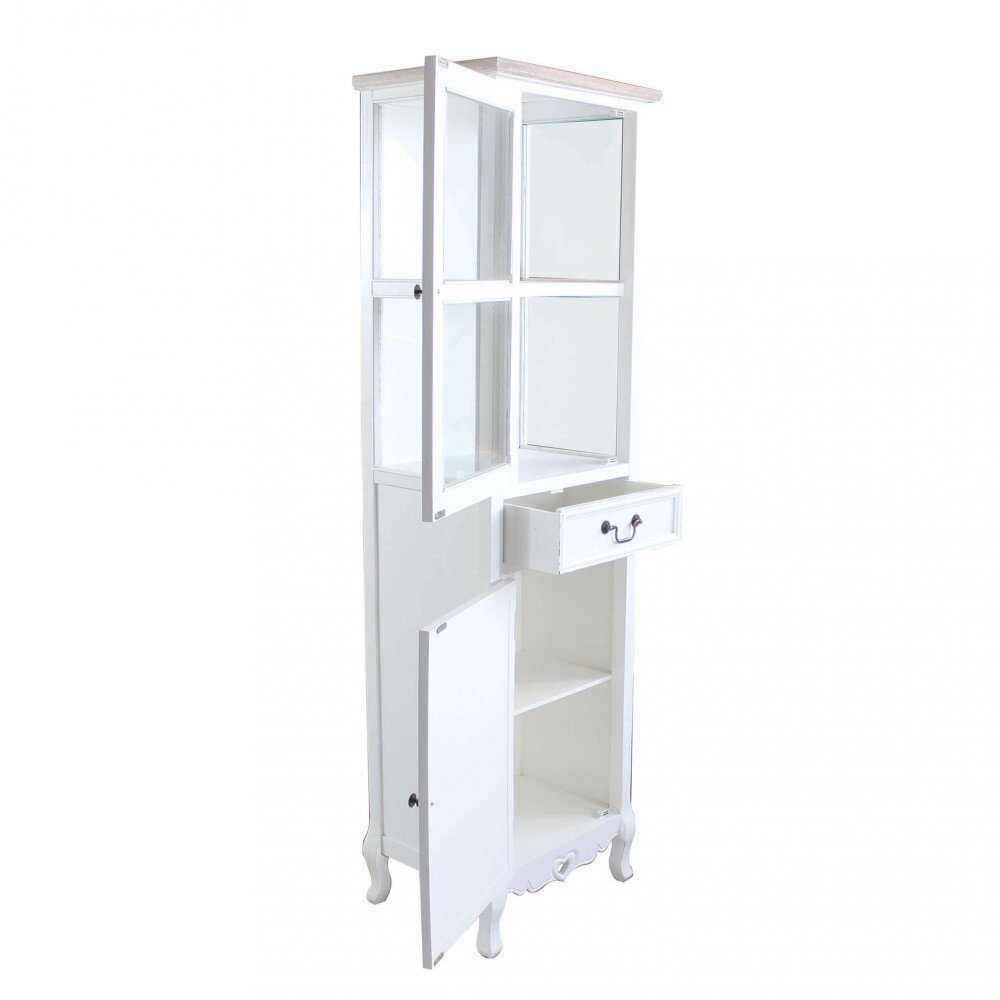 Vetrina un cassetto 2 ante shabby chic in Legno,Vetro cm 50x37x170 – ESMOND