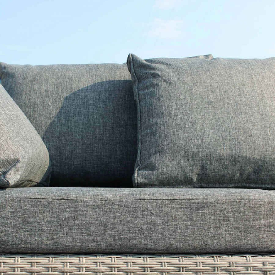 Divano da Giardino con pouf intreccio in Wicker,Alluminio cm 210x80x66 – SEFTON