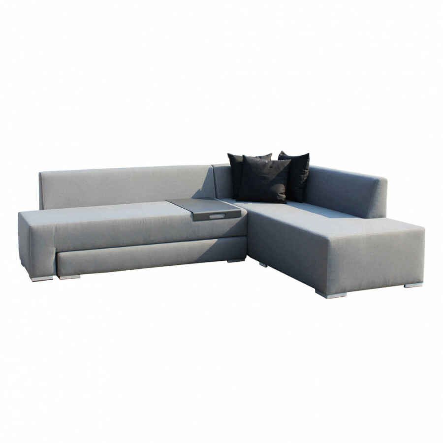 Divano da Giardino angolare con tavolino in Alluminio,Poliestere cm 150x78x69 – FORD