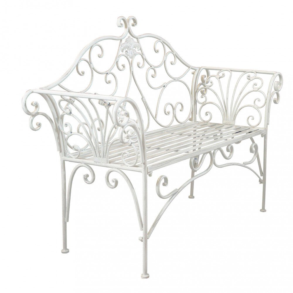 Panca 2 posti stile provenzale in Acciaio cm 136x46x96 – SHEARD