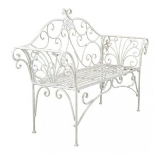 Panca 2 posti stile provenzale in Acciaio cm 136x46x96 – SHEARD