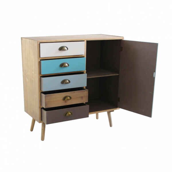 Mobiletto multicolor in Legno,MDF cm 80x35x65 – NELSON