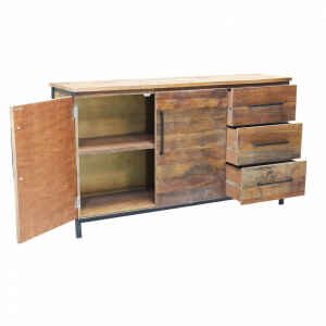 Madia con due ante e tre cassetti in Legno,Metallo cm 150x40x86 – DARWIN