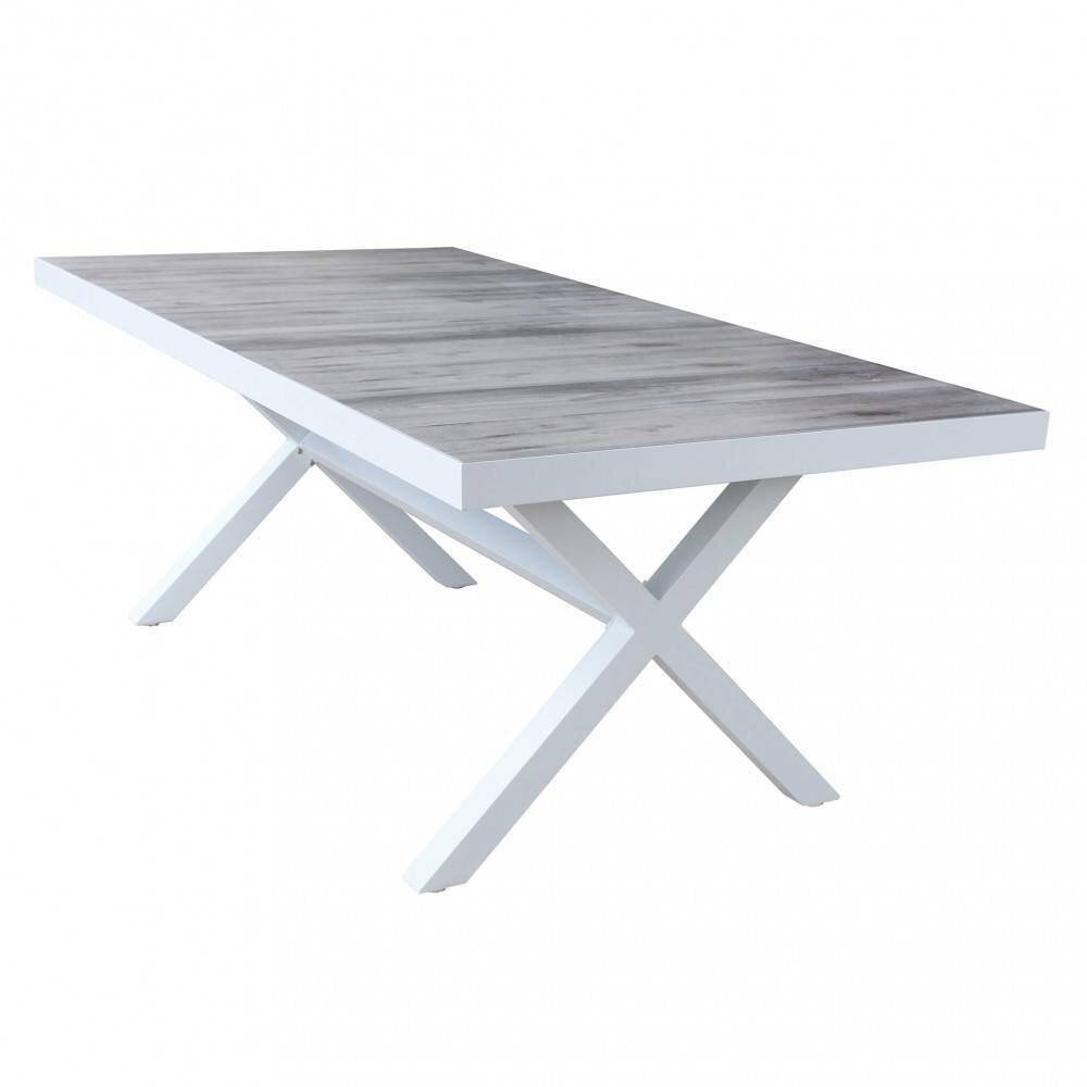 Tavolo da Giardino piano in Ceramica in Alluminio,Gress cm 200x100x75 – SALLY