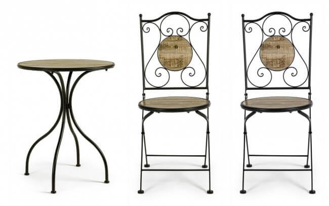 Set da terrazzo tavolo e 2 sedie – BISANZIO