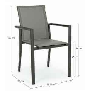 Sedia da giardino in alluminio con Braccioli (4 Pezzi) – KONNOR