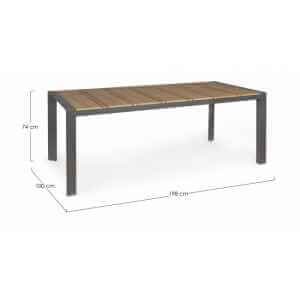 Tavolo Tavolo da giardino allungabile in alluminio 198X100 – ELIAS