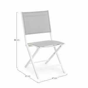 Sedia pieghevole in alluminio da giardino (4 Pezzi) – ELIN