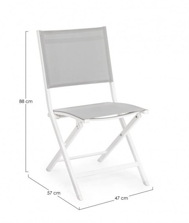 Sedia pieghevole in alluminio da giardino (4 Pezzi) – ELIN