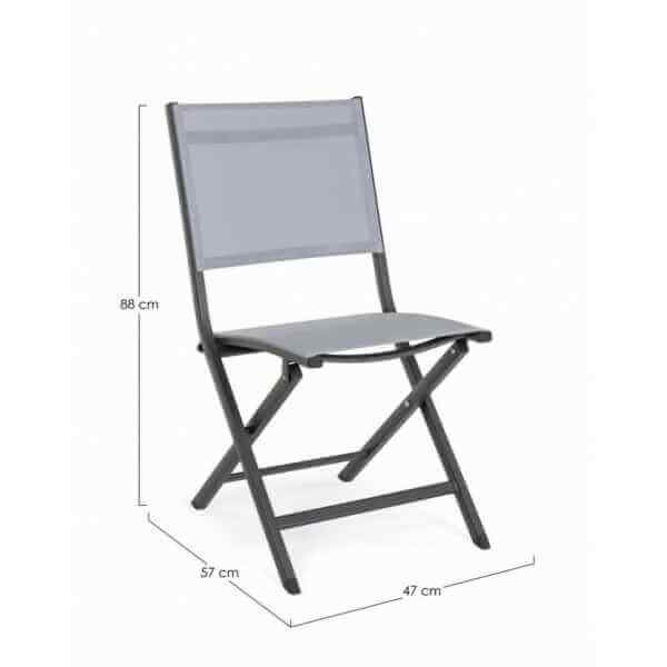 Sedia pieghevole in alluminio da giardino (4 Pezzi) – ELIN