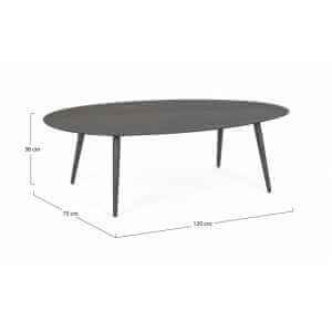 Tavolino da giardino in alluminio 120X75 – RIDLEY