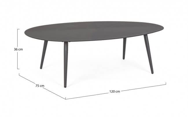 Tavolino da giardino in alluminio 120X75 – RIDLEY