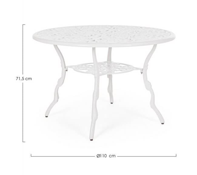 Tavolo da giardino rotondo in alluminio pressofuso – VICTORIA