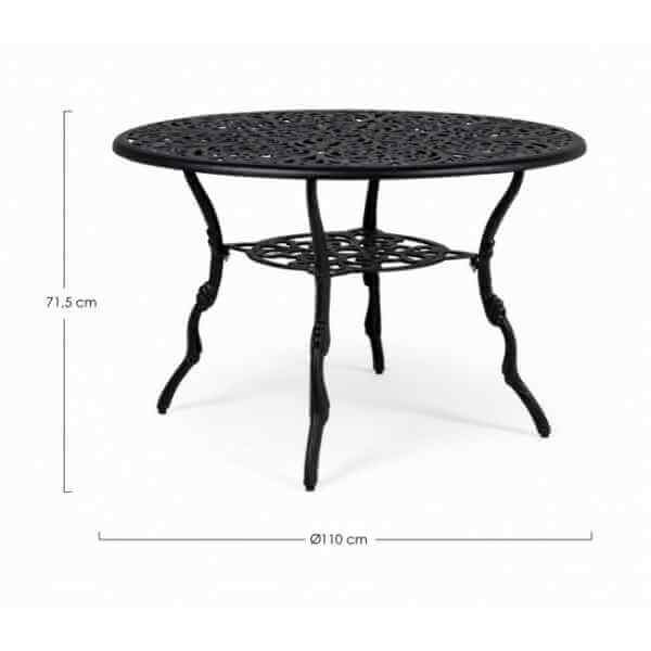 Tavolo da giardino rotondo in alluminio pressofuso – VICTORIA