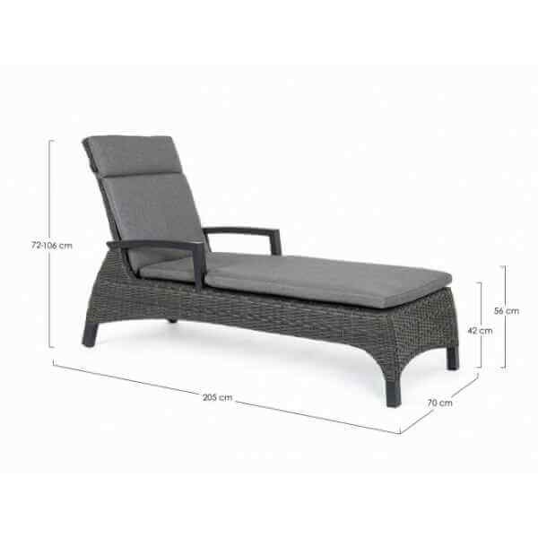 Lettino da Giardinocon cuscini – BRITTON