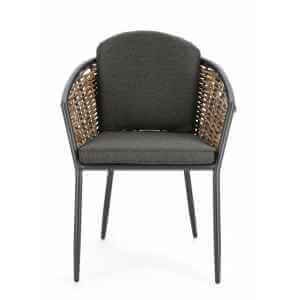 Sedia da giardino in alluminio con Braccioli e cuscino (4 Pezzi) – MARIBELA