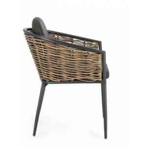 Sedia da giardino in alluminio con Braccioli e cuscino (4 Pezzi) – MARIBELA