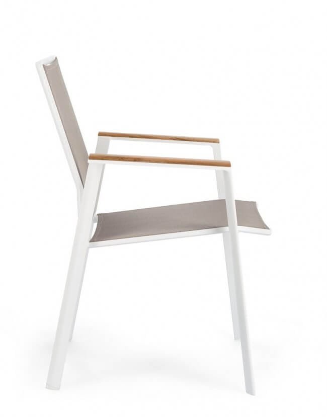 Sedia con Braccioli da Giardino in alluminio (4 Pezzi) – CAMERON