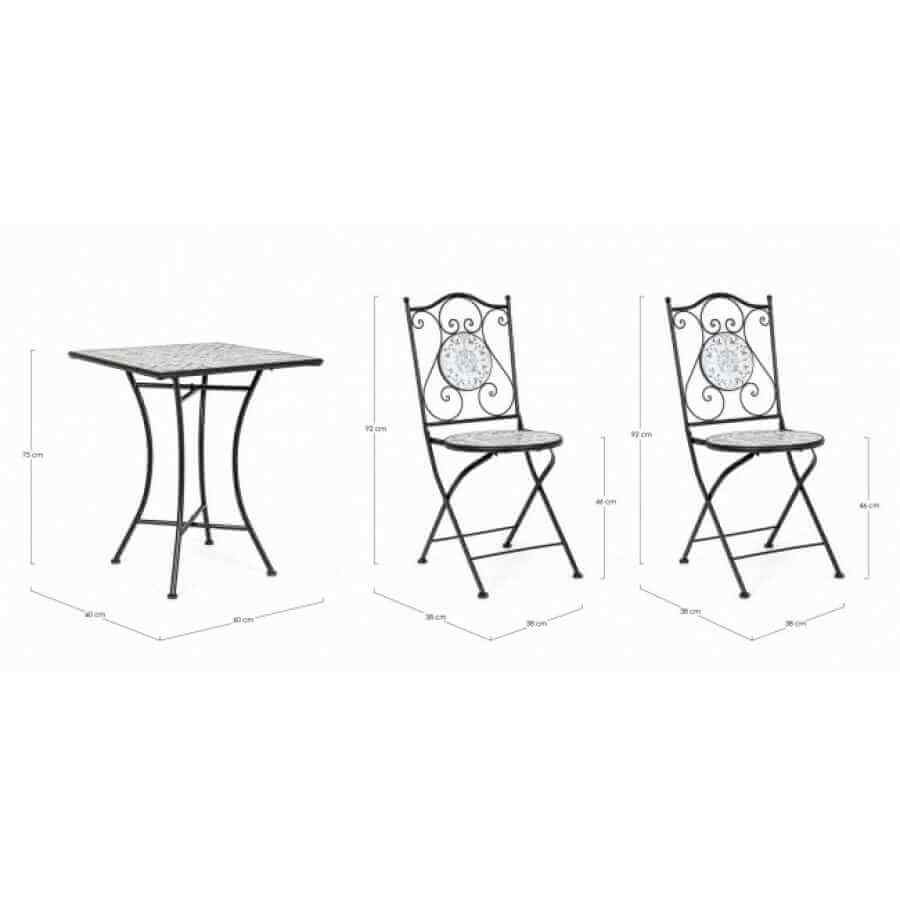 Set da terrazzo tavolo e 2 sedie – BISANZIO