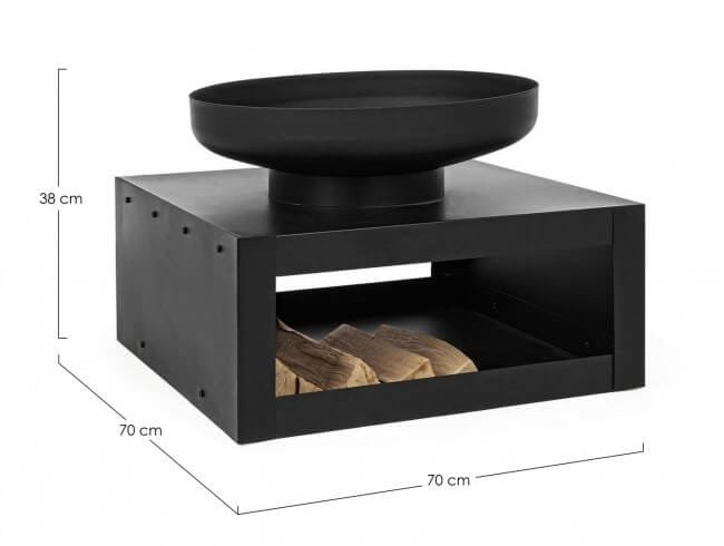 Braciere da Giardino con portaLegna Efesto 70X38H – EFESTO