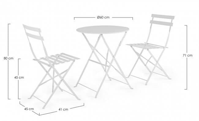 Set tavolo da terrazzo con sedie salvaspazio – WISSANT