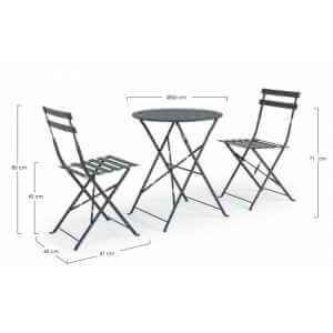 Set tavolo da terrazzo con sedie salvaspazio – WISSANT