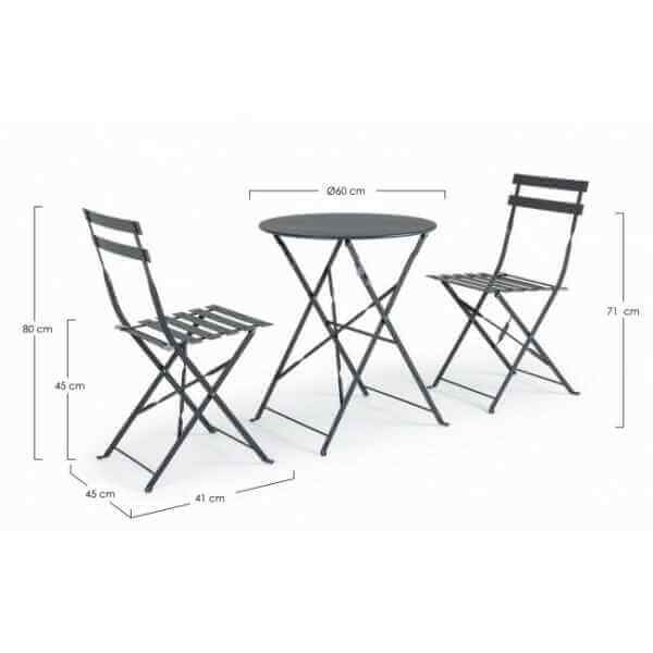 Set tavolo da terrazzo con sedie salvaspazio – WISSANT