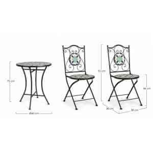 Set da terrazzo tavolo e 2 sedie – BISANZIO